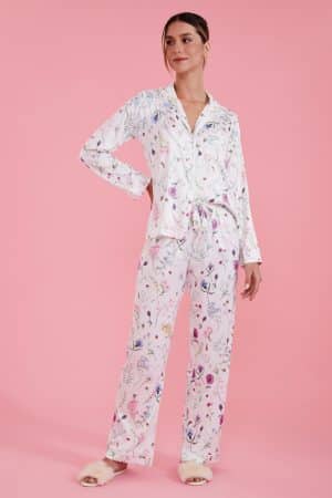 PIJAMA CETIM FLORAL LA ROUGE