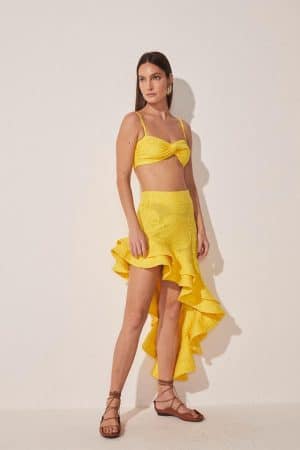 TOP CROPPED CRAVO JACQUARD - ÁGUA DE COCO